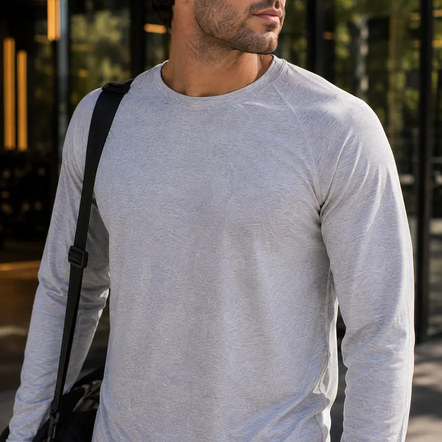 Primera Capa Hombre Northland Rib Grey Melange | Manga Larga, Algodón-Poliéster, Térmica y Calce Ajustado