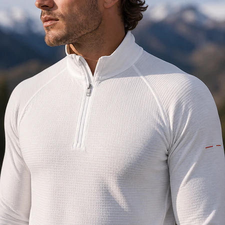 Primera Capa Térmica Hombre Northland Thermo Sport Blanca 1/4 Zip | Slim Fit