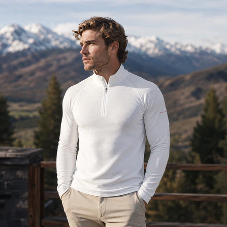Primera Capa Térmica Hombre Northland Thermo Sport Blanca 1/4 Zip | Slim Fit