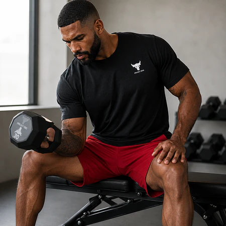 Polera Under Armour Project Rock Branded Hombre Negra 1387797-001 | Algodón Premium Training