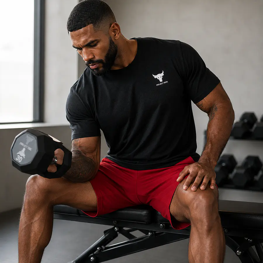Polera Under Armour Project Rock Branded Hombre Negra 1387797-001 | Algodón Premium Training