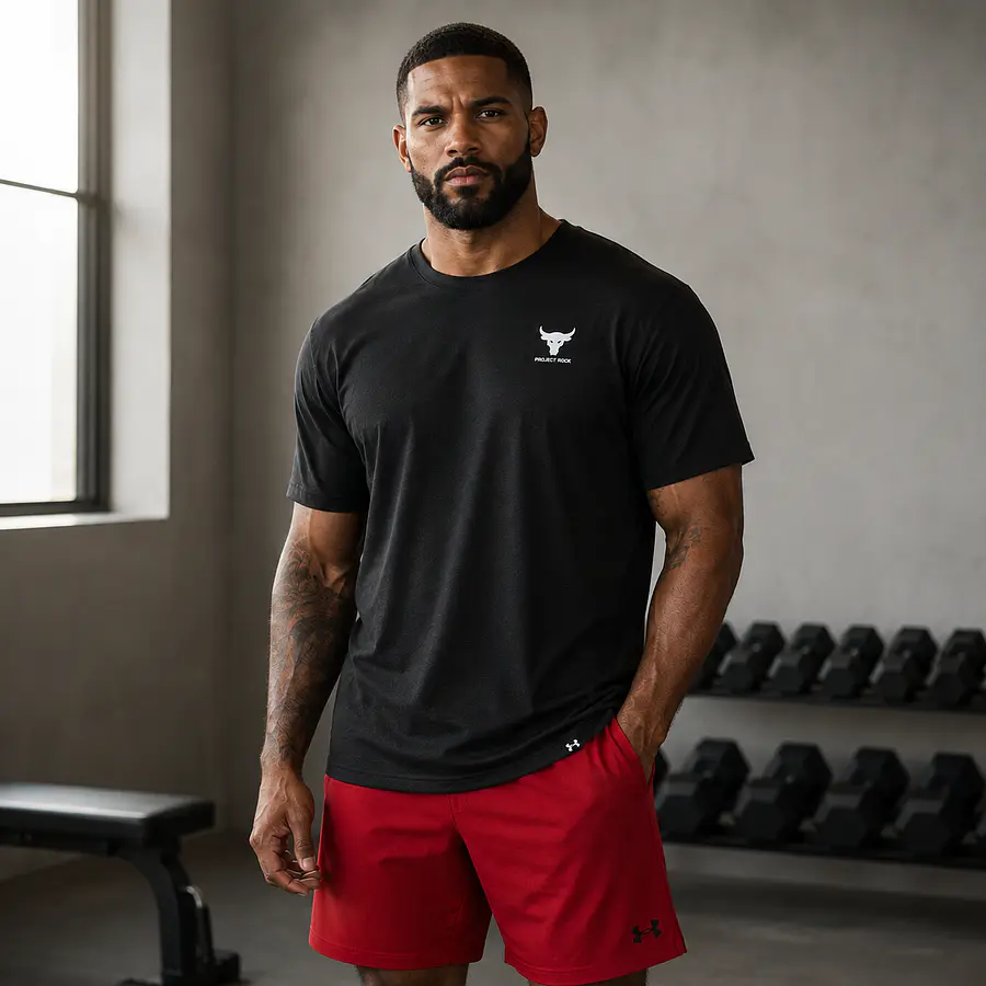 Polera Under Armour Project Rock Branded Hombre Negra 1387797-001 | Algodón Premium Training