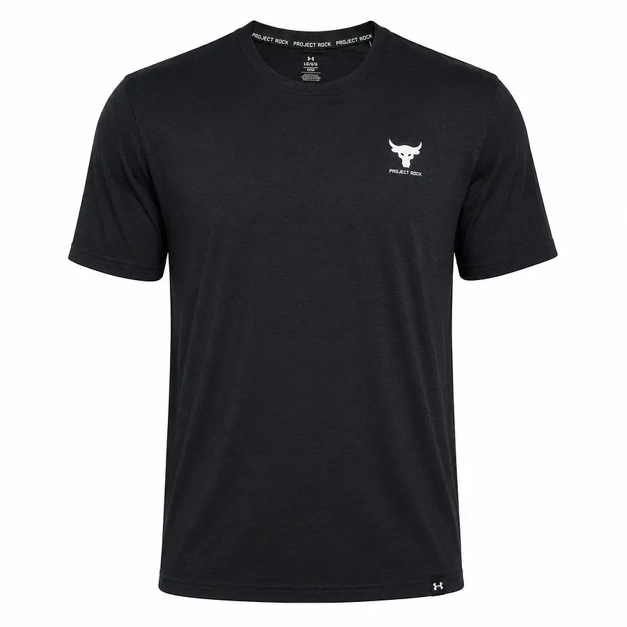 Polera Under Armour Project Rock Branded Hombre Negra 1387797-001 | Algodón Premium Training