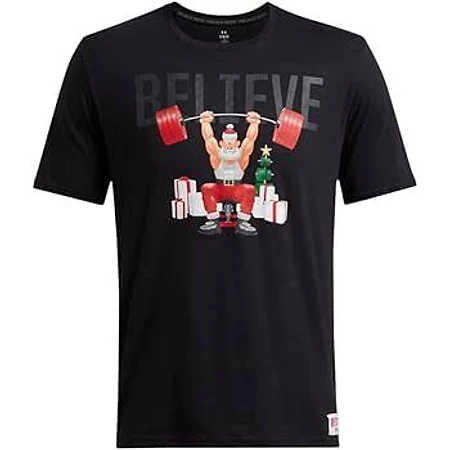 Polera Under Armour Project Rock Red One Believe Hombre Negra 6003011-001