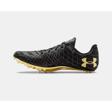 Zapatillas de Atletismo Under Armour Sprint Pro 3 Unisex Negro/Dorado 3022516-003 | Clavos para Velocidad 60 m–400 m