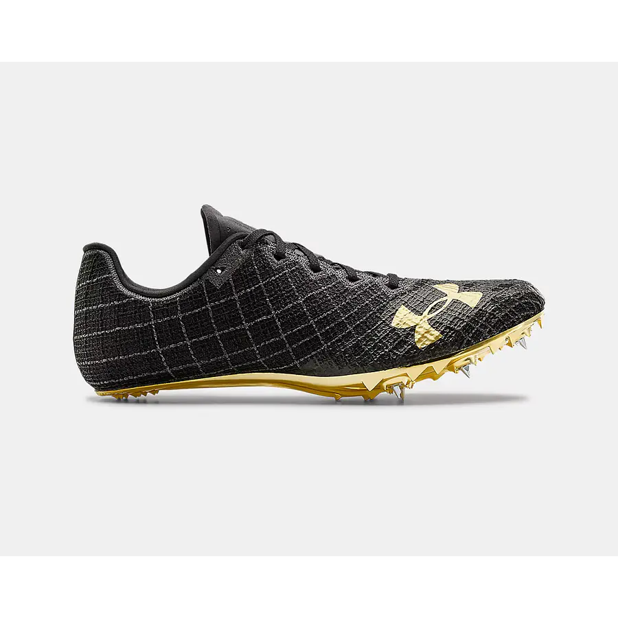 Zapatillas de Atletismo Under Armour Sprint Pro 3 Unisex Negro/Dorado 3022516-003 | Clavos para Velocidad 60 m–400 m