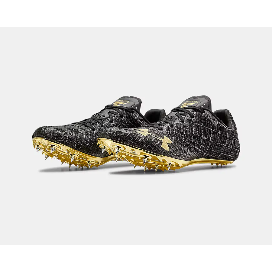 Zapatillas de Atletismo Under Armour Sprint Pro 3 Unisex Negro/Dorado 3022516-003 | Clavos para Velocidad 60 m–400 m
