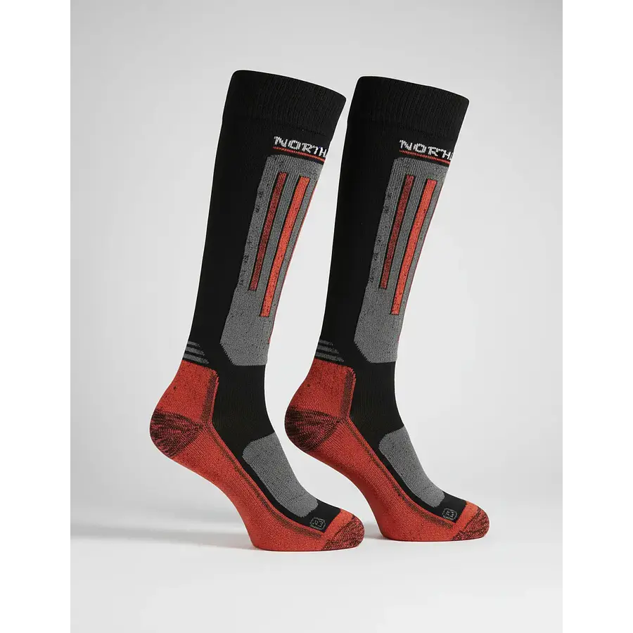Calcetines de Ski Northland 00-17 Negro/Rojo | Técnicos, Acolchados y Reforzados para Nieve