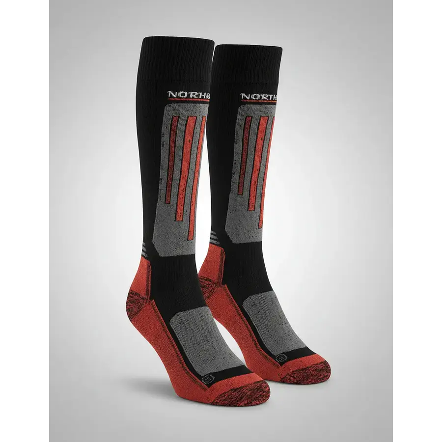 Calcetines de Ski Northland 00-17 Negro/Rojo | Técnicos, Acolchados y Reforzados para Nieve