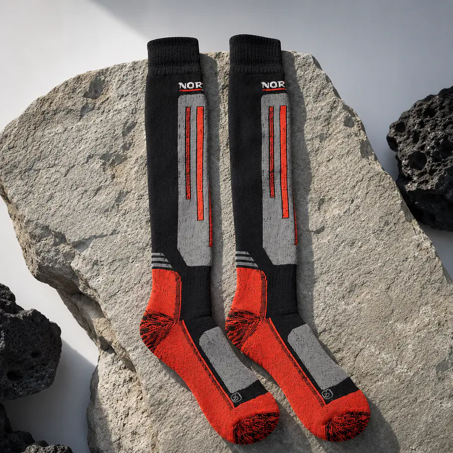 Calcetines de Ski Northland 00-17 Negro/Rojo | Técnicos, Acolchados y Reforzados para Nieve