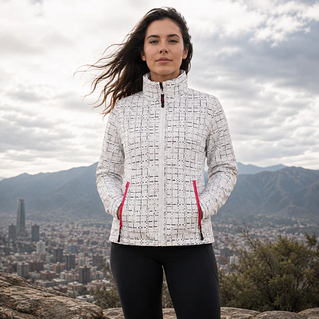Chaqueta Impermeable Mujer Northland Sara White Print 02-0423616 | Outdoor y Lluvia