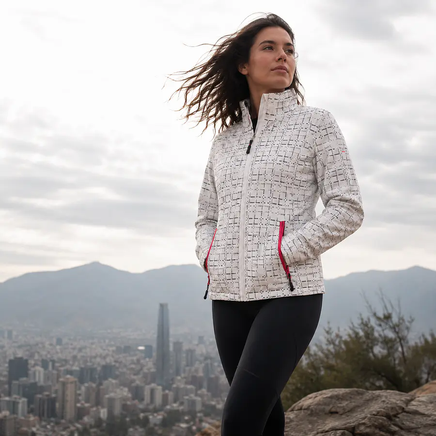 Chaqueta Impermeable Mujer Northland Sara White Print 02-0423616 | Outdoor y Lluvia