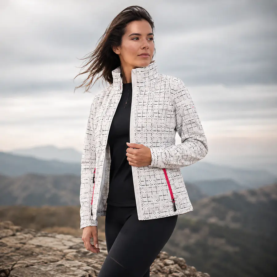 Chaqueta Impermeable Mujer Northland Sara White Print 02-0423616 | Outdoor y Lluvia
