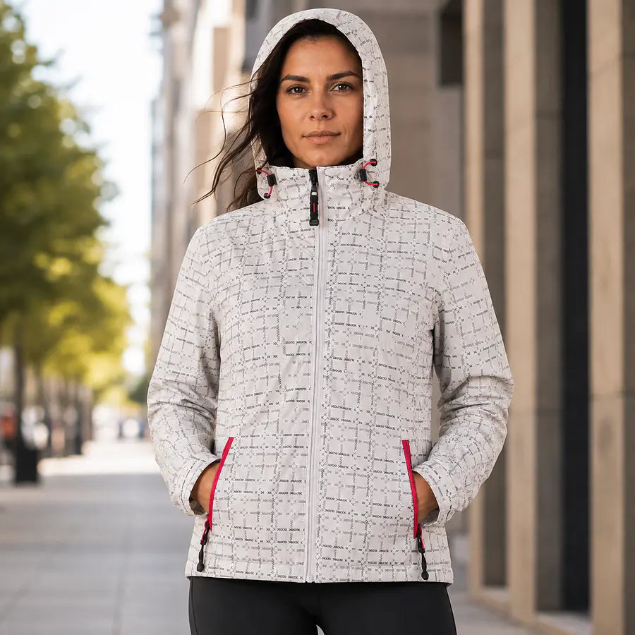 Chaqueta Impermeable Mujer Northland Sara White Print 02-0423616 | Outdoor y Lluvia