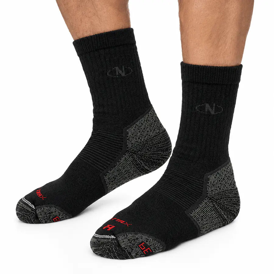 Calcetines Trekking Northland Hiking Coolmax 02-008290 Negro | Unisex, Transpirables y Anatómicos