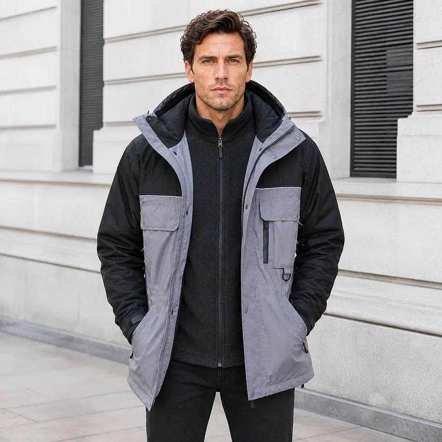 Parka Hombre 3 en 1 Impermeable con Micropolar Desmontable | Línea Corporativa Outdoor