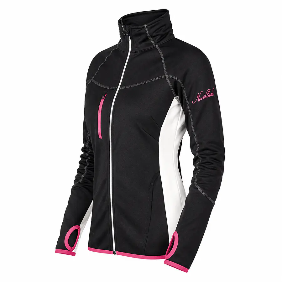 Polerón Deportivo Mujer Northland Pro Stretch Paige Negro | Full Zip, Liviano y Elasticado 02-046341