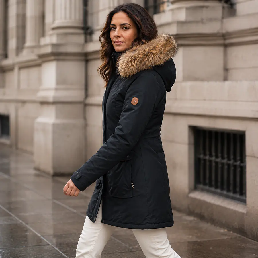 Parka Mujer Northland Exo Sport Leni Dark Navy 02-0850414 | Abrigada con Capucha y Pelo Sintético