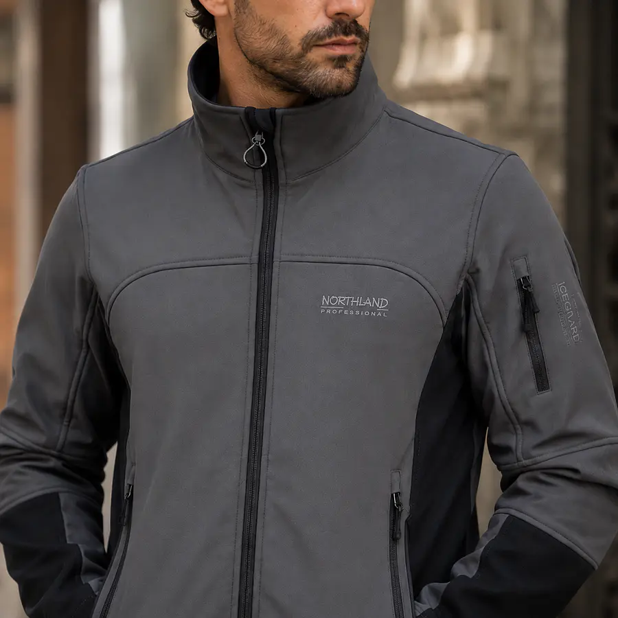 Chaqueta Softshell Hombre Northland Base Shell Georgia Gris/Negro | Cortaviento Outdoor