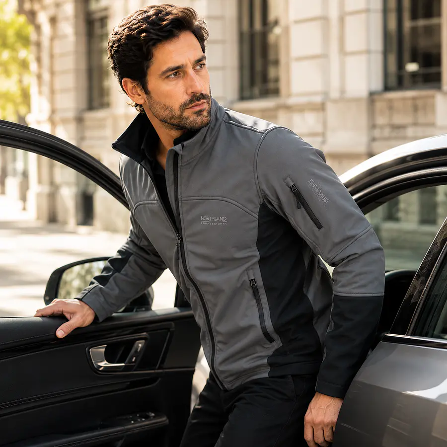 Chaqueta Softshell Hombre Northland Base Shell Georgia Gris/Negro | Cortaviento Outdoor