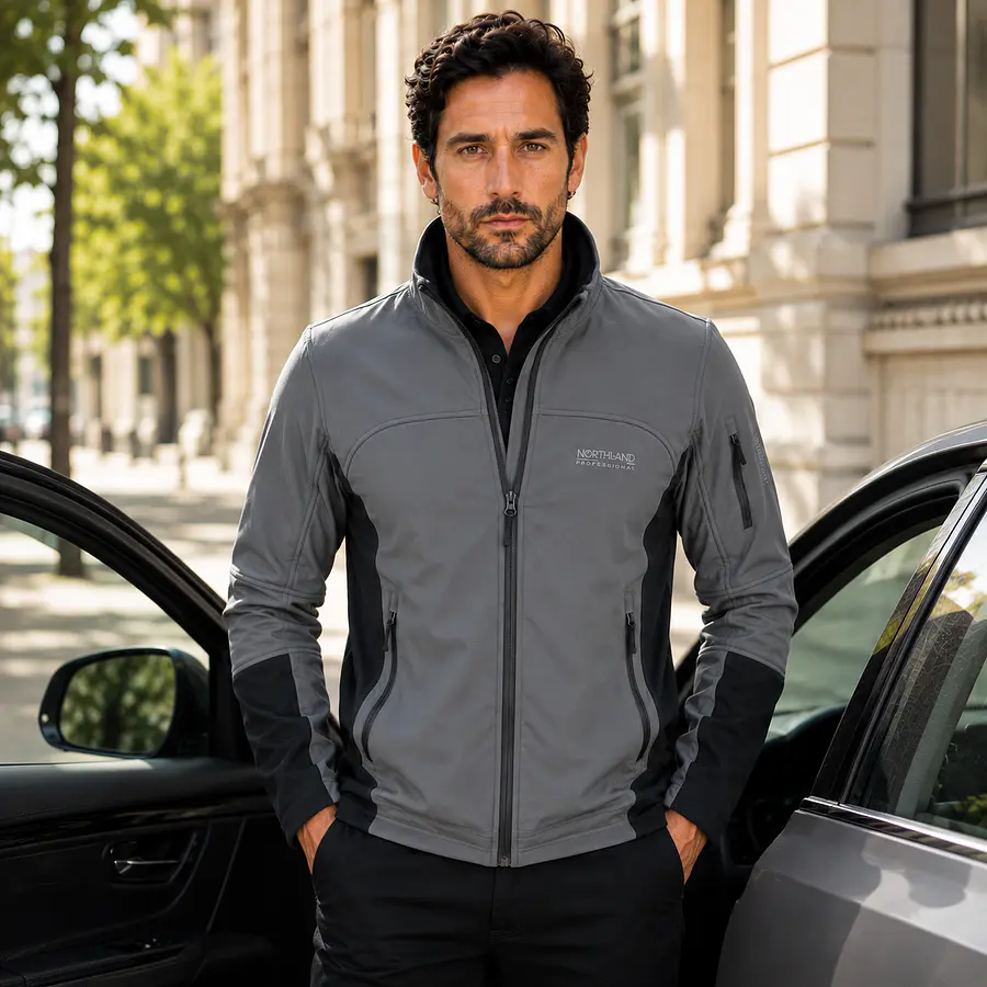 Chaqueta Softshell Hombre Northland Base Shell Georgia Gris/Negro | Cortaviento Outdoor