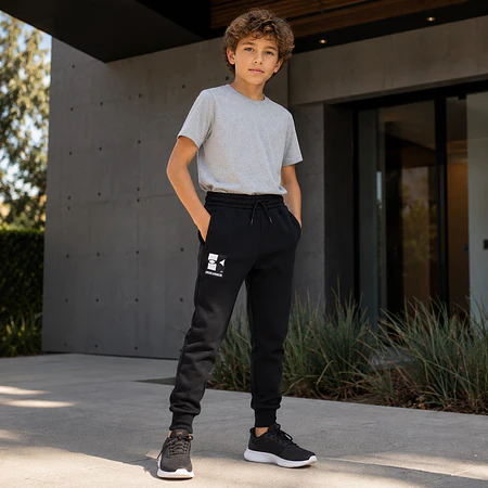 Pantalón Buzo Niño Under Armour Rival Terry Negro | Jogger Algodón 1361715-002