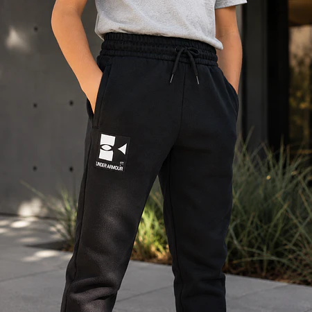 Pantalón Buzo Niño Under Armour Rival Terry Negro | Jogger Algodón 1361715-002