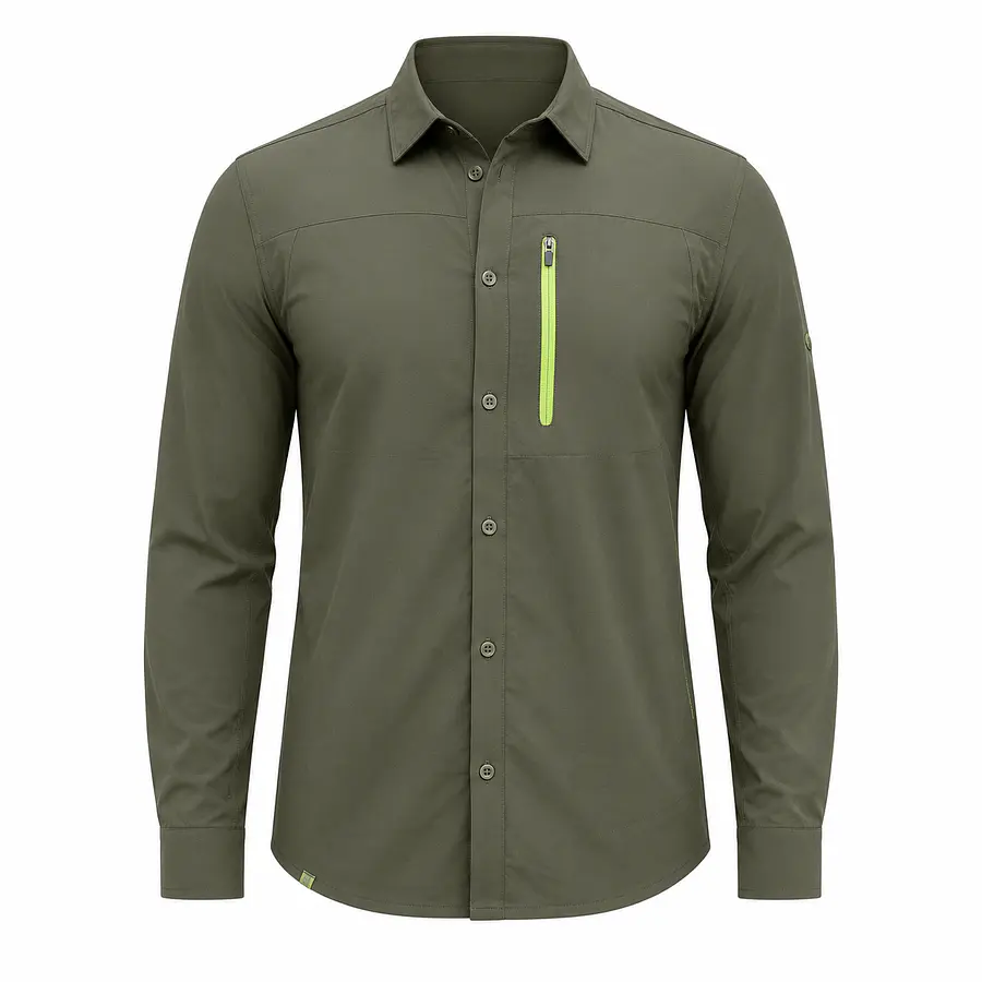 Camisa Outdoor Hombre Northland Alvaro Pro Dry STR Olive Secado Rápido 02-0828312