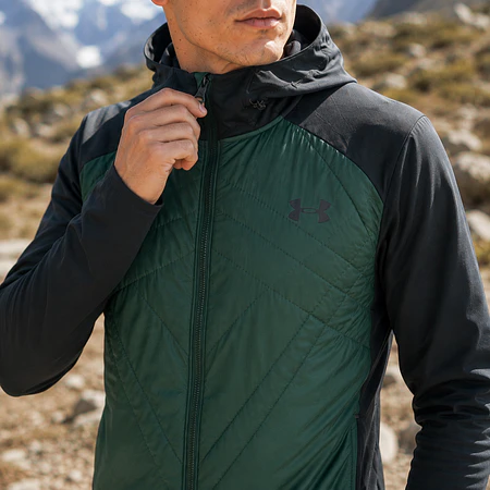 Chaqueta Hombre Under Armour Sprint Hybrid Toddy Green 1355118-370 | Aislamiento 80 g, Stretch y Resistente al Viento