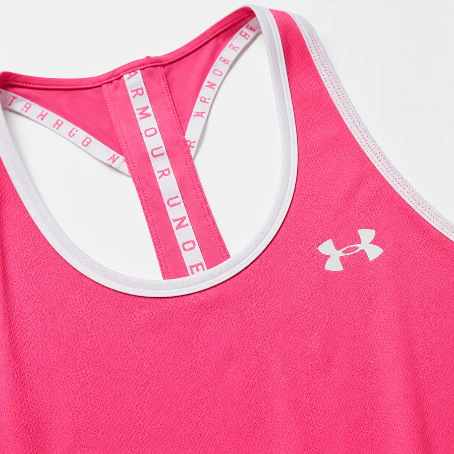 Polera Niña Under Armour Knockout Tank 1363374-654 | 4-Way Stretch, Secado Rápido y Ultra Liviana