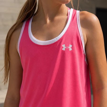 Polera Niña Under Armour Knockout Tank 1363374-654 | 4-Way Stretch, Secado Rápido y Ultra Liviana