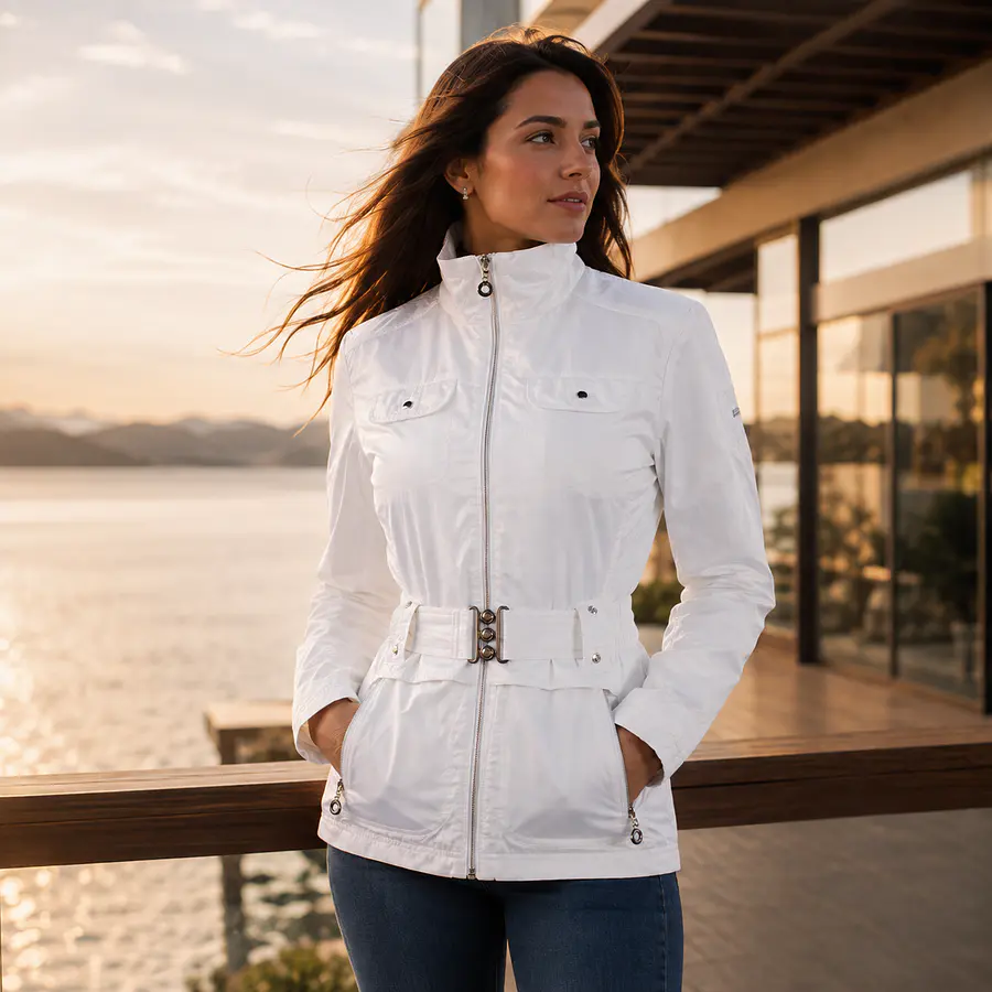 Chaqueta Mujer Northland Nicky LS White 02-0517016 | Ultraliviana, Entallada y con Cinturón