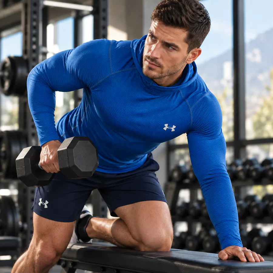 Primera Capa Hombre Under Armour ColdGear Infrared Grid 1387387-464 | Compresión Térmica con Capucha