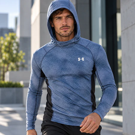 Primera Capa Hombre Under Armour ColdGear Infrared Grid 1387387-044 | Compresión Térmica con Capucha