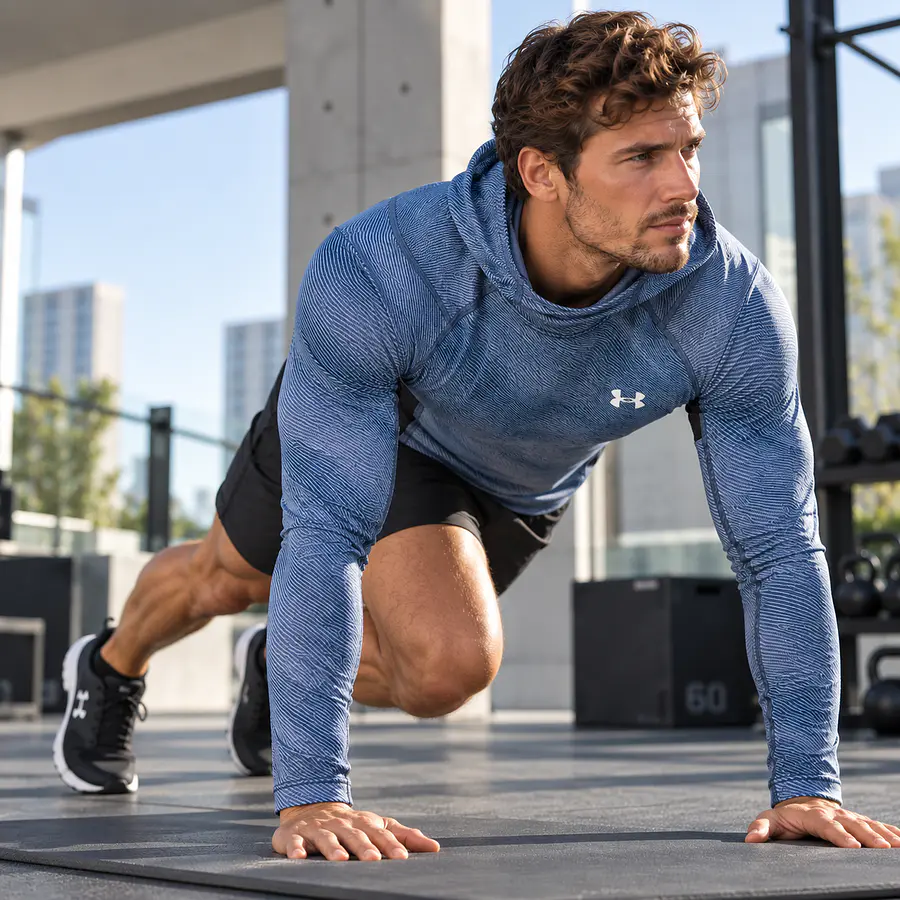 Primera Capa Hombre Under Armour ColdGear Infrared Grid 1387387-044 | Compresión Térmica con Capucha