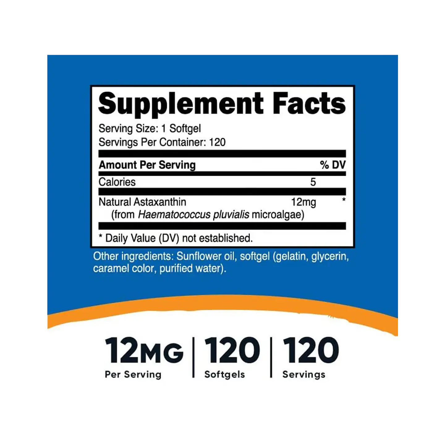 Astaxantina, 12 mg por cápsula - 120 cápsulas blandas (PARA IMPORTAR 2