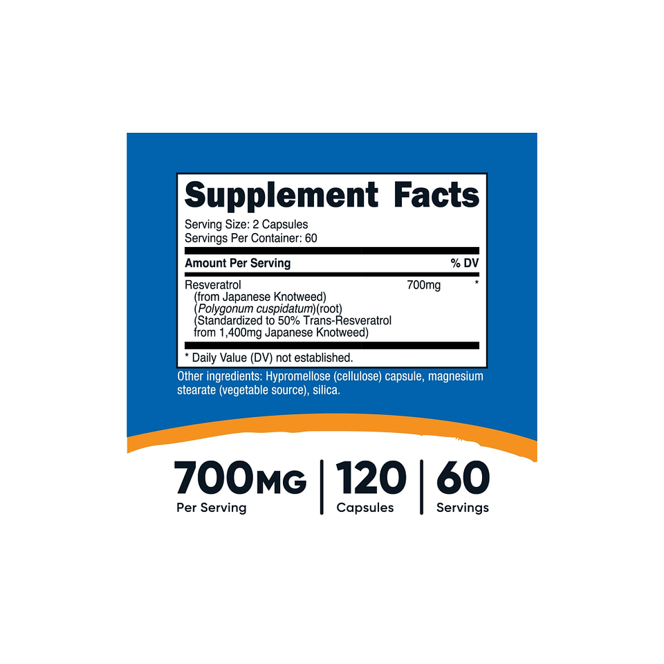 Resveratrol 700 mg x 120 cápsulas (PARA IMPORTAR) 2