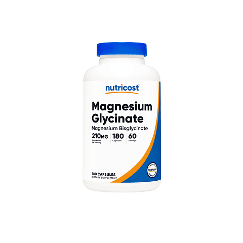 Glicinato de Magnesio 210 mg por servicio - 180 cápsulas