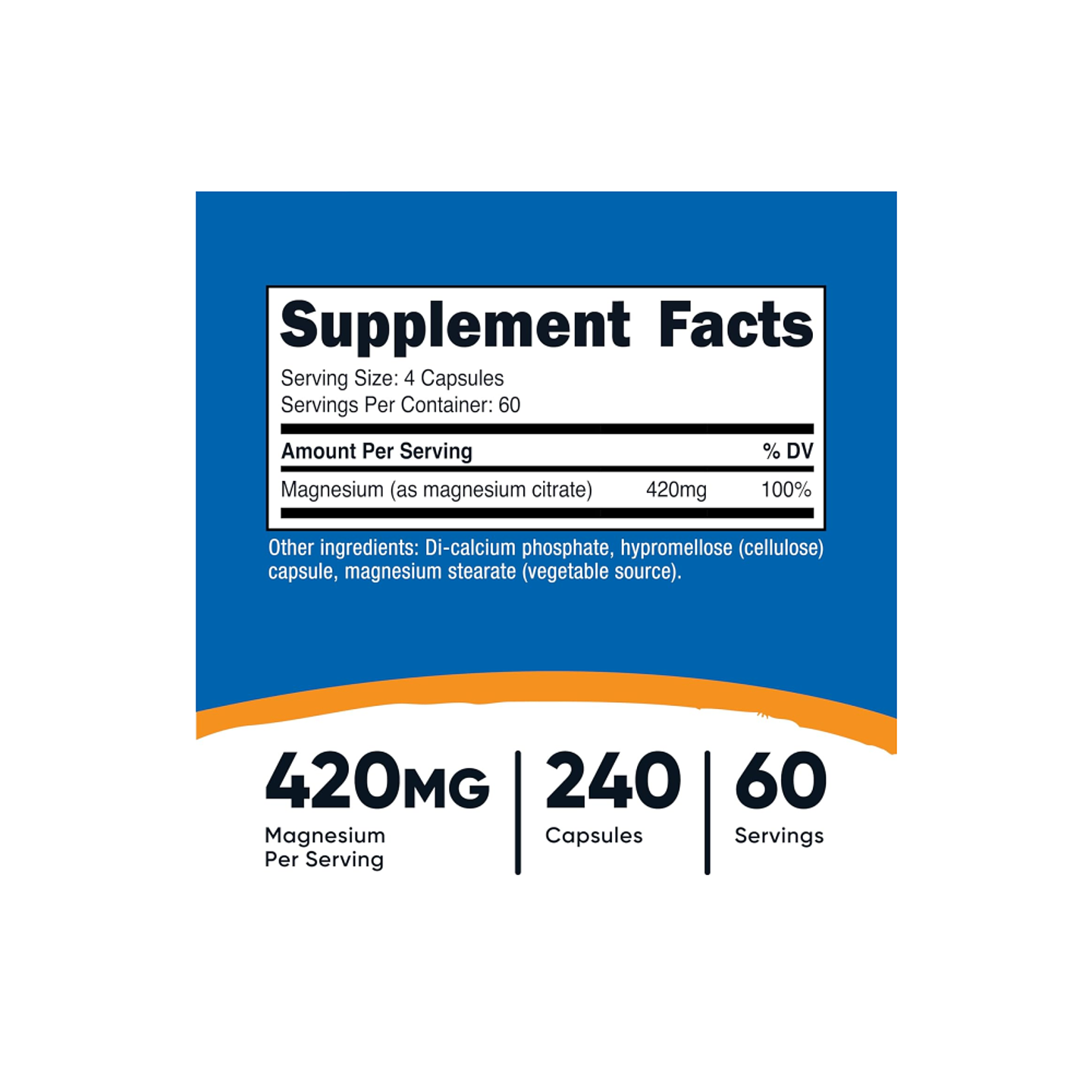 Citrato de Magnesio 420 mg por servicio - 240 cápsulas (PARA IMPORTAR) 2