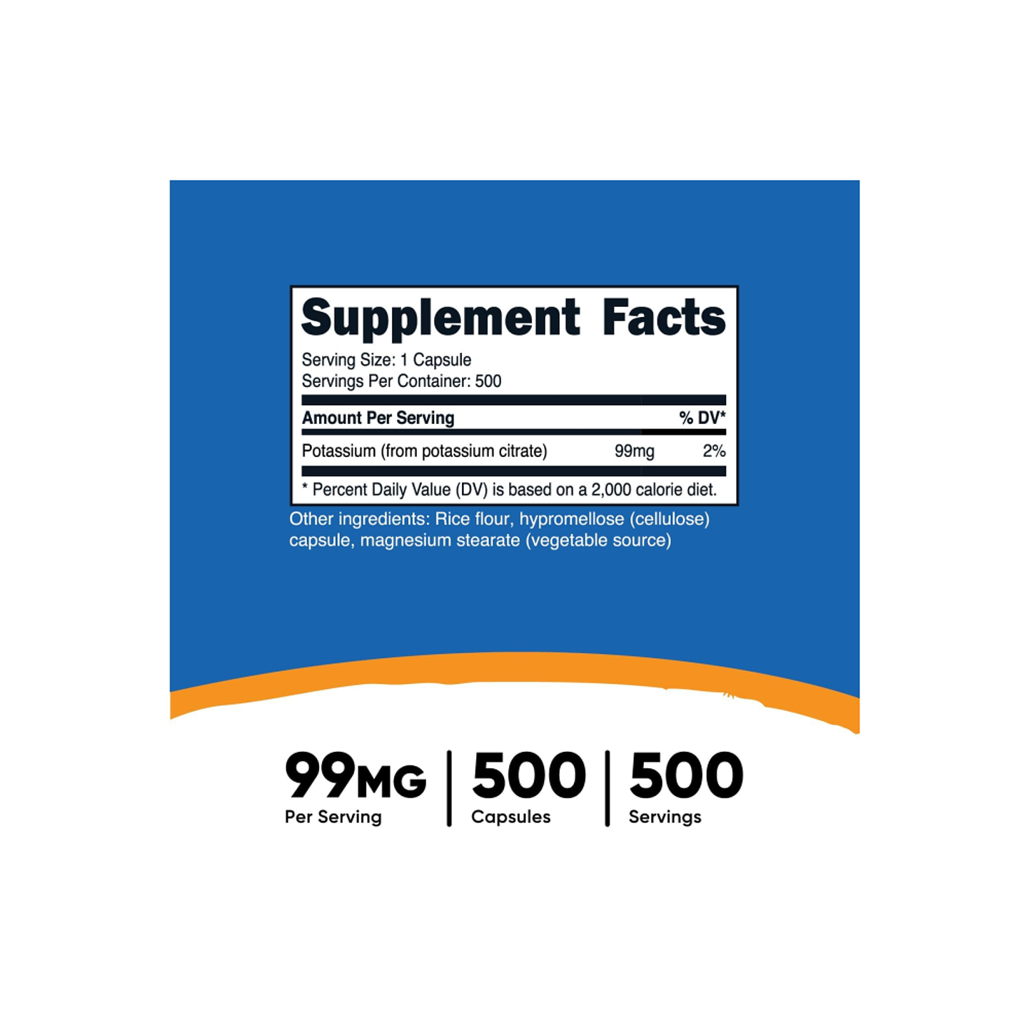 Citrato de potasio 99 mg por servicio - 500 cápsulas (PARA IMPORTAR) 2