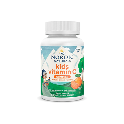 Kids Vitamin C Gummies, sabor tangerina, 250 mg de vitamina C – 60 gomitas (PARA IMPORTAR)