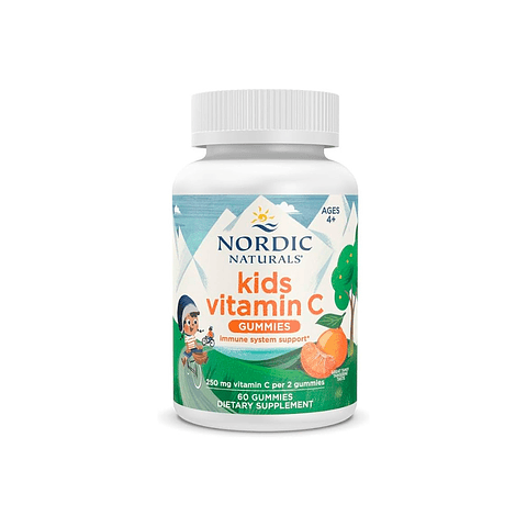Kids Vitamin C Gummies, sabor tangerina, 250 mg de vitamina C – 60 gomitas (PARA IMPORTAR)
