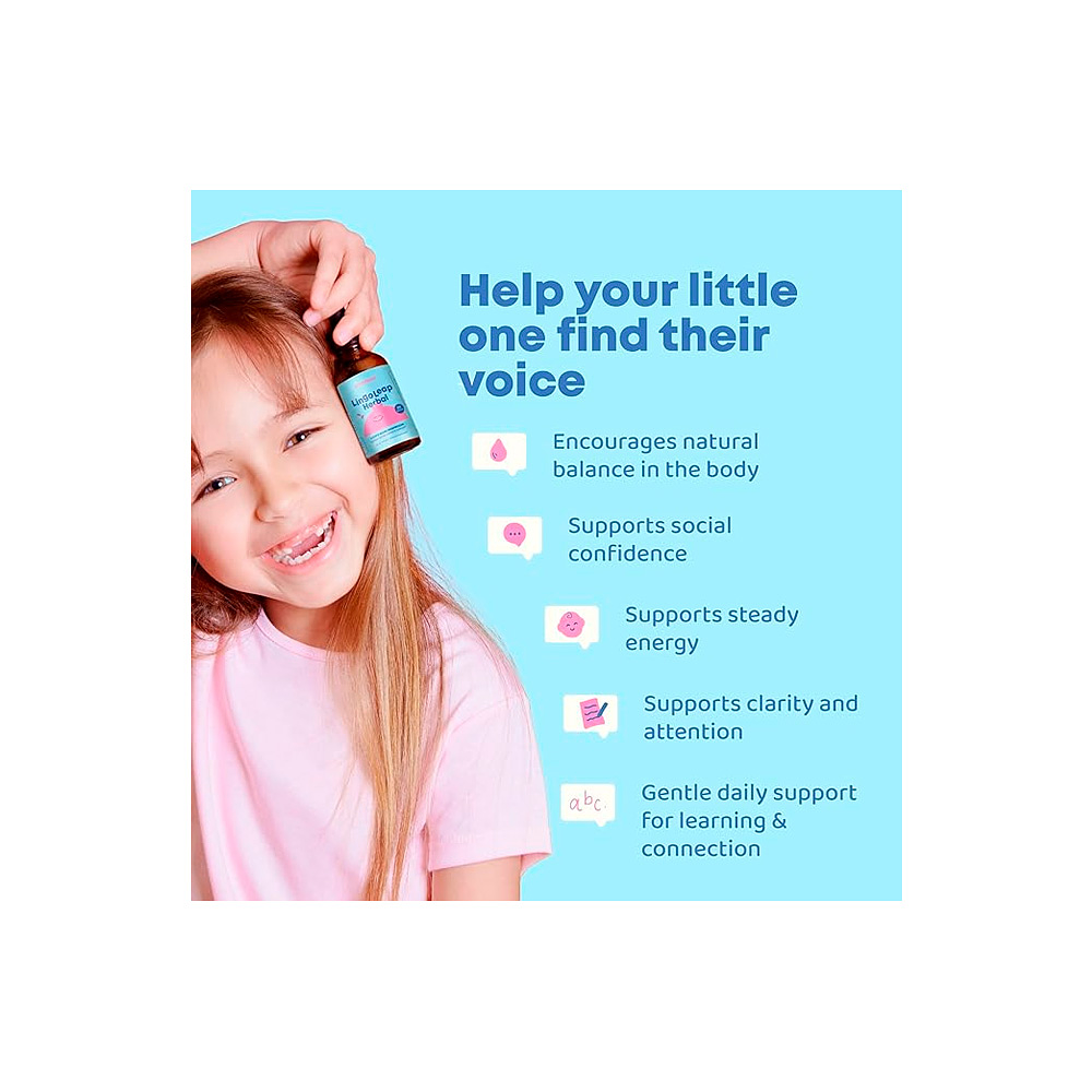 Lingo Leap Herbal, de 3 años a más, sabor frambuesa,  enfoque- 30 ml (PARA IMPORTAR)