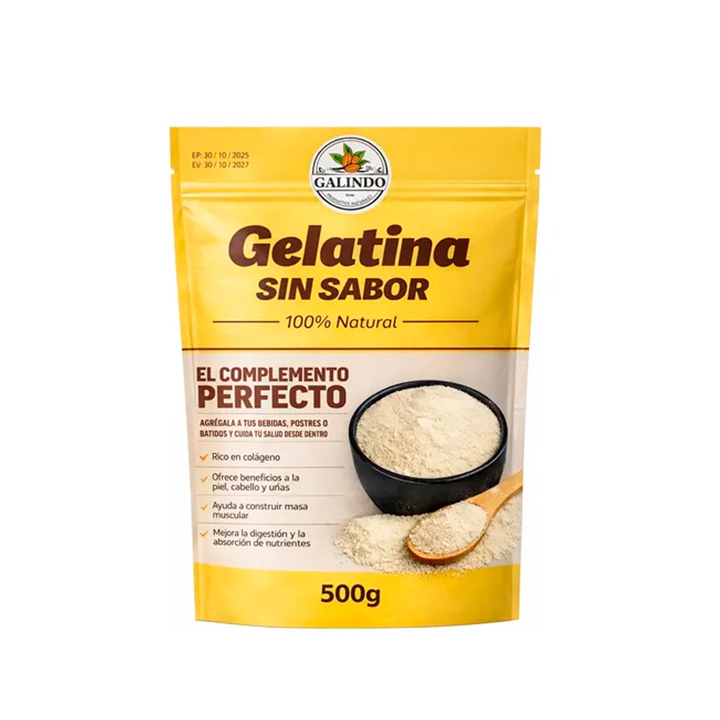 Gelatina sin sabor bovino 500gr 1