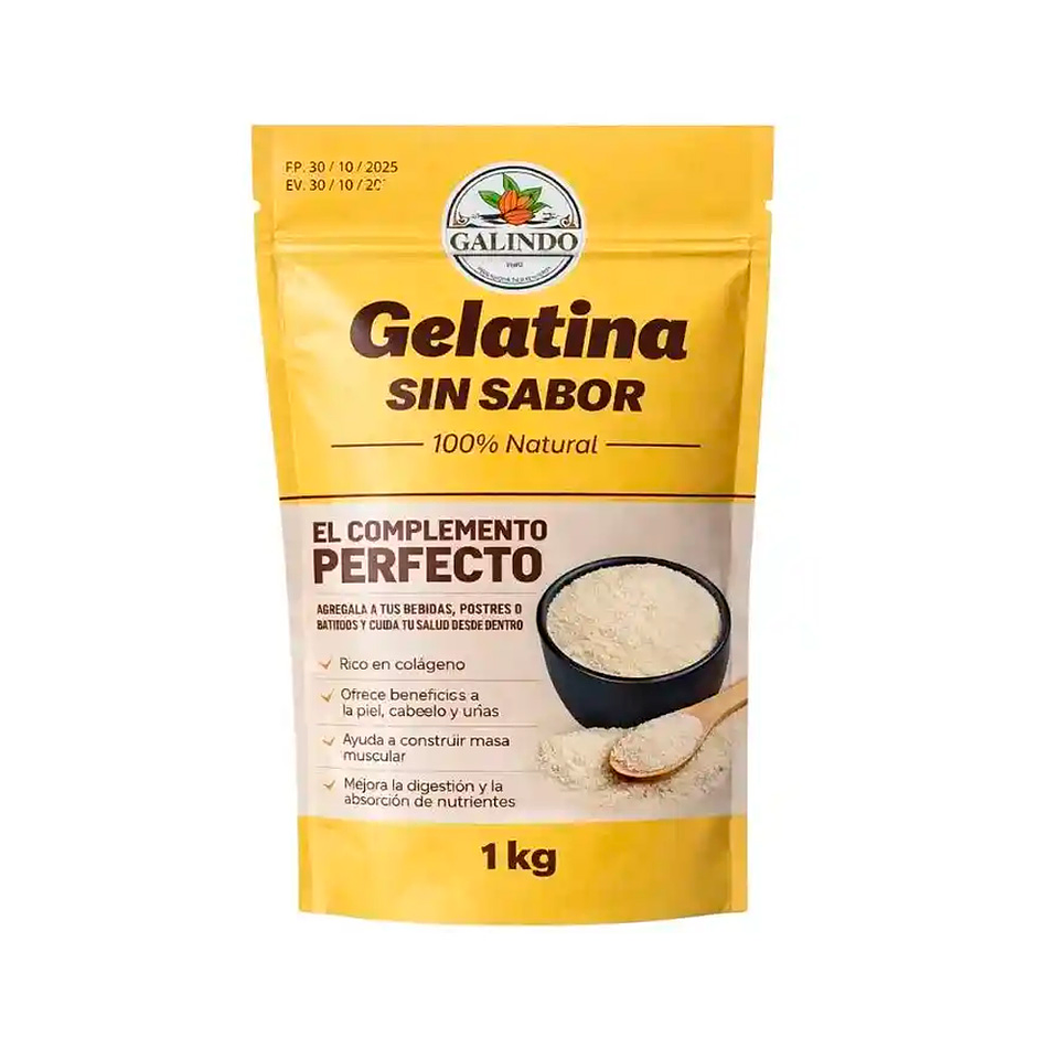 Gelatina sin sabor bovino 1Kg 1