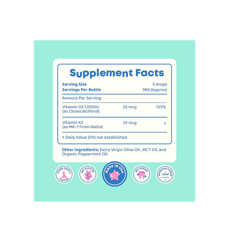 D3+K2 drops, de 3 años a más, huesos sanos  - 30 ml (PARA IMPORTAR) 2