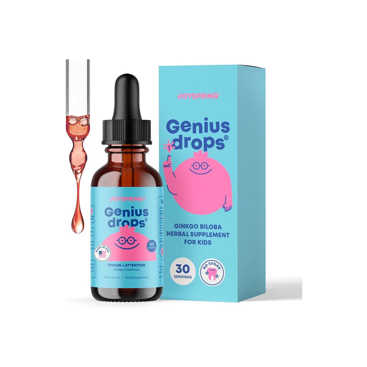 Genius Drops, de 3 años a más, sabor berries, enfoque y concentración - 30 ml (PARA IMPORTAR) 1