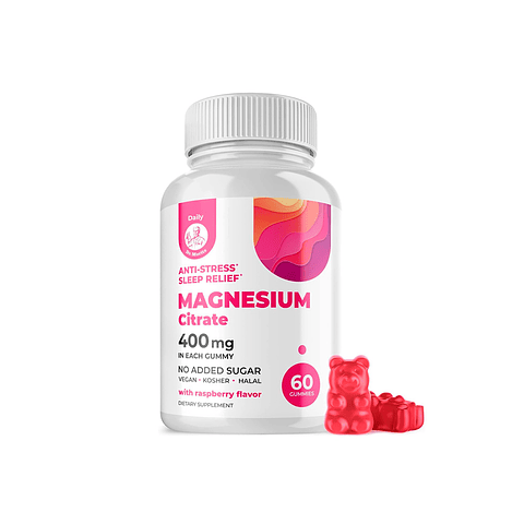 Gomitas de citrato de magnesio para adultos, 400 mg por servicio - 60 gomitas (PARA IMPORTAR)