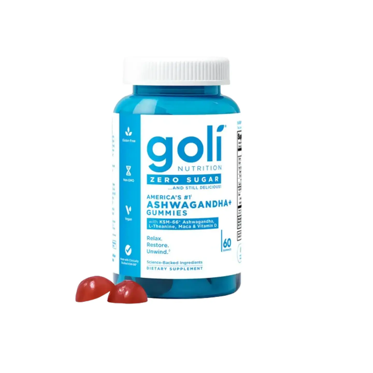 Ashwagandha + L-Theanine - 60 gomitas sin azúcar 1