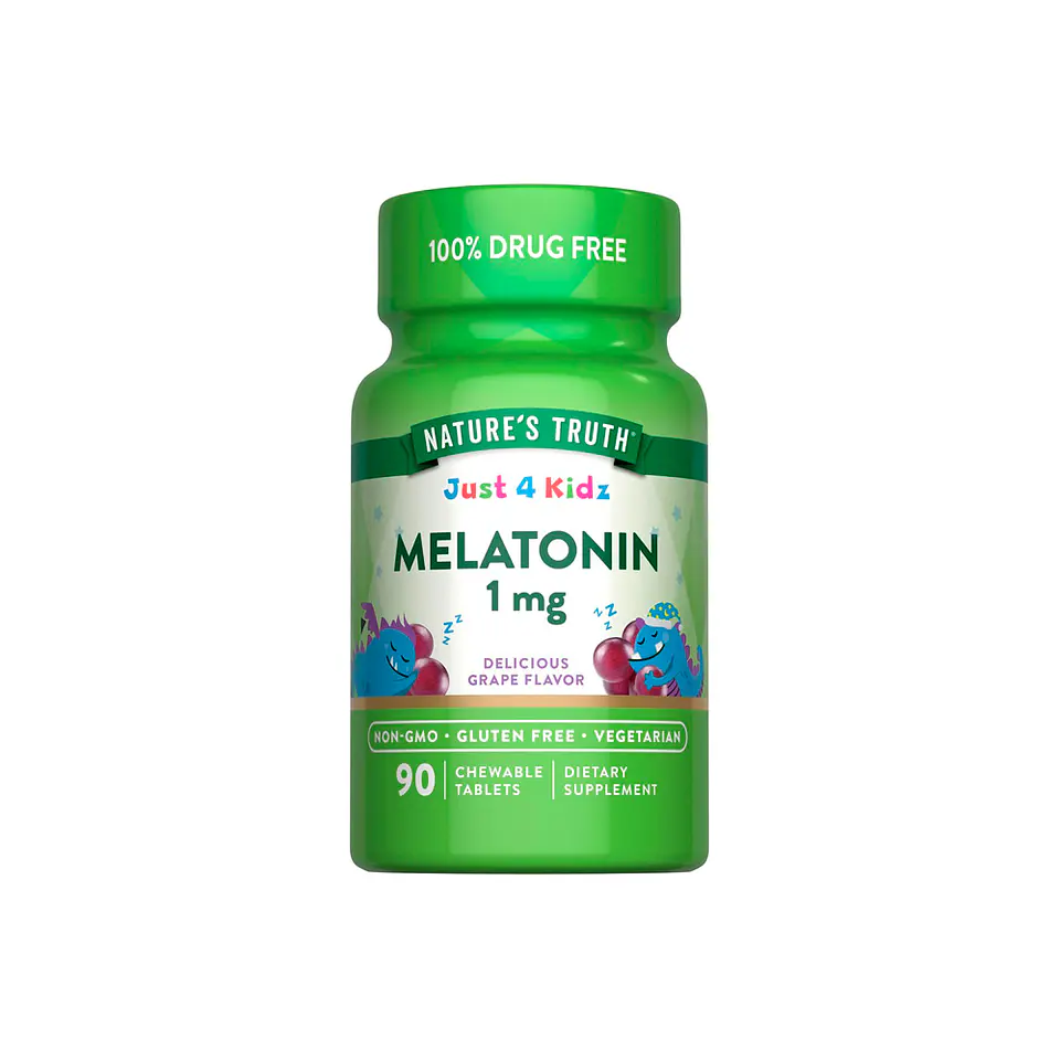 Melatonina para niños de 1 mg, sabor a uva -  90 tabletas masticables (PARA IMPORTAR) 1
